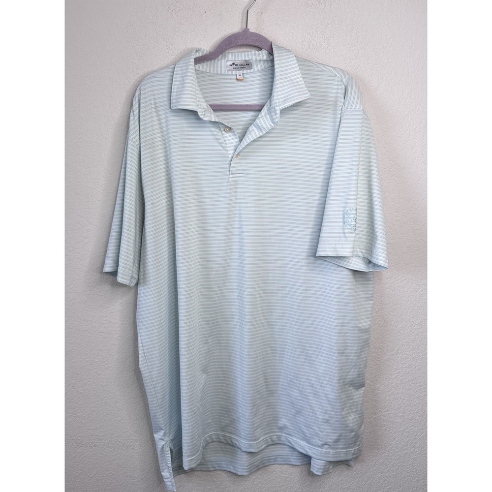 Peter Millar Summer Comfort Polo Shirt Men's XL Houston Country Club Golf Preppy